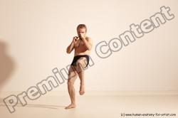 Underwear Martial art Man White Moving poses Slim Short Blond Dynamic poses Academic